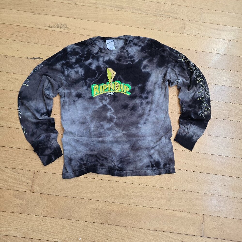 RIPNDIP | Power Nerm black tie dye long sleeve t-shirt | MENS S